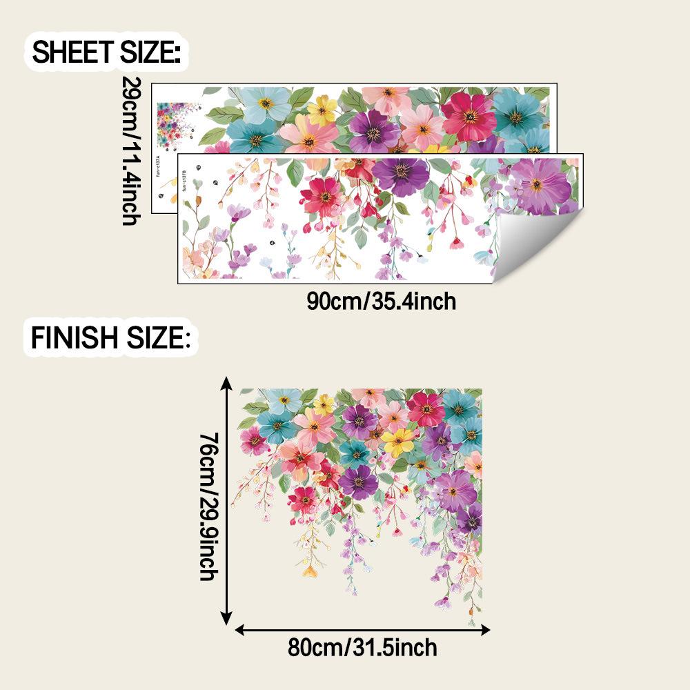 

Красочные цветы Спальня, Гостиная, Прихожая, Фон для ТВ, Декоративные наклейки на стену