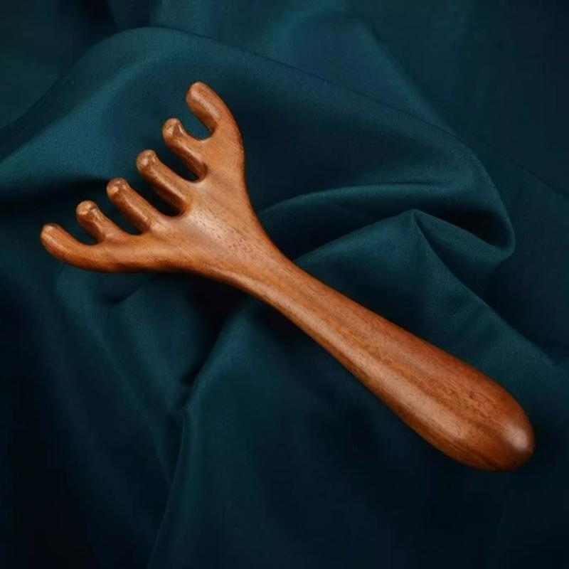 Silents Wooden Head Massage Comb With Anti Statics Design