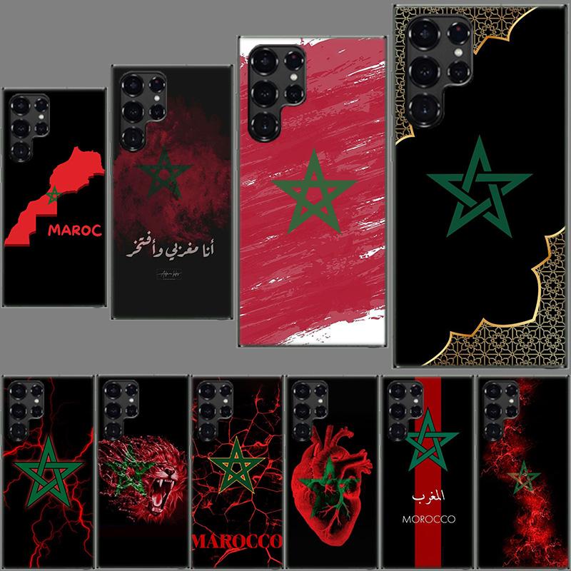 Morocco Flag Soccer Clear Phone Case for Samsung Galaxy S24 S23 S21 Plus S20 FE S22 S26 Ultra S25 Edge TPU Capa Cases Cover Shel
