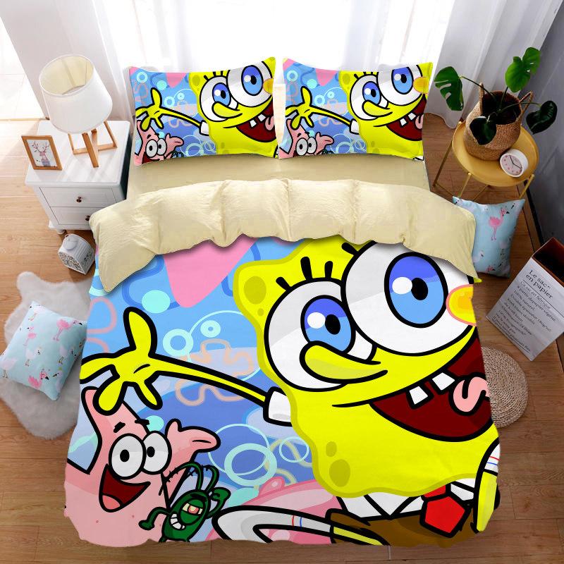 Cartoonsponge Duvet Cover Pillowcase Bedding Bedroom Decoration Children Gift Adult Single Double Bed Large Sizezip Duvet Cover