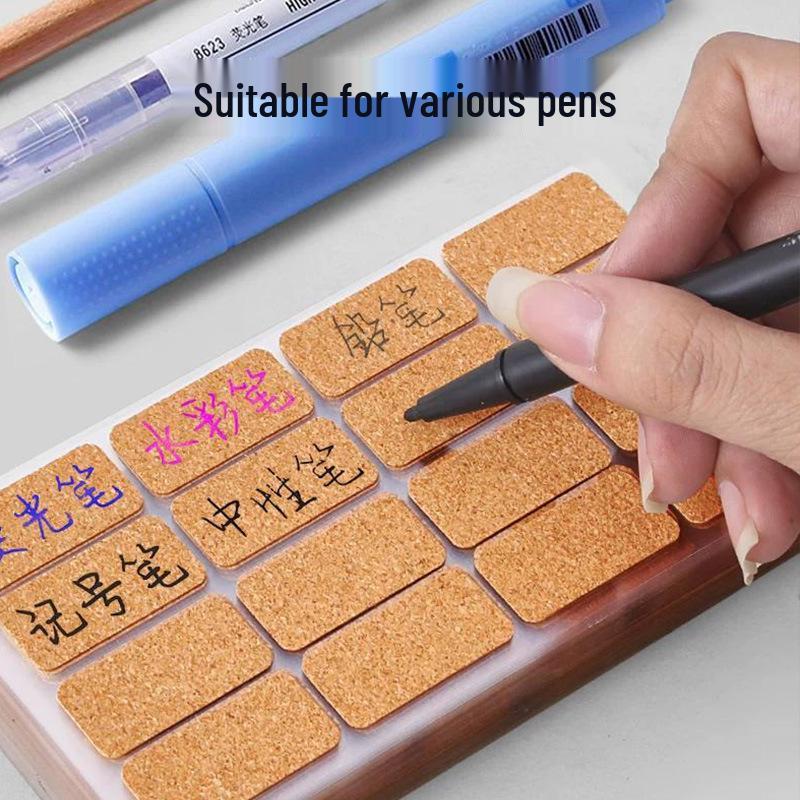 Traceless Self-Adhesive Waterproof Cork Grain Kitchen Label Stickers