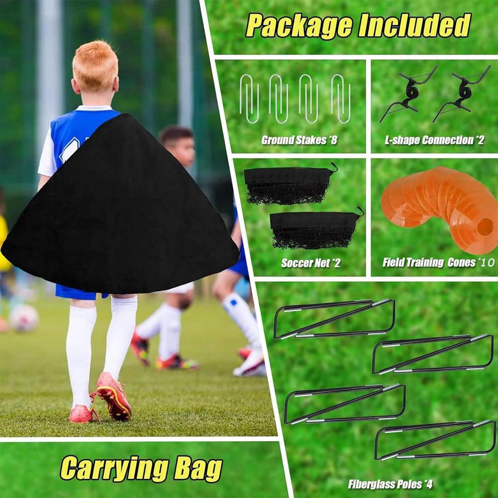 Foldable Portable Fiberglass Pole Children's Soccer Goal
