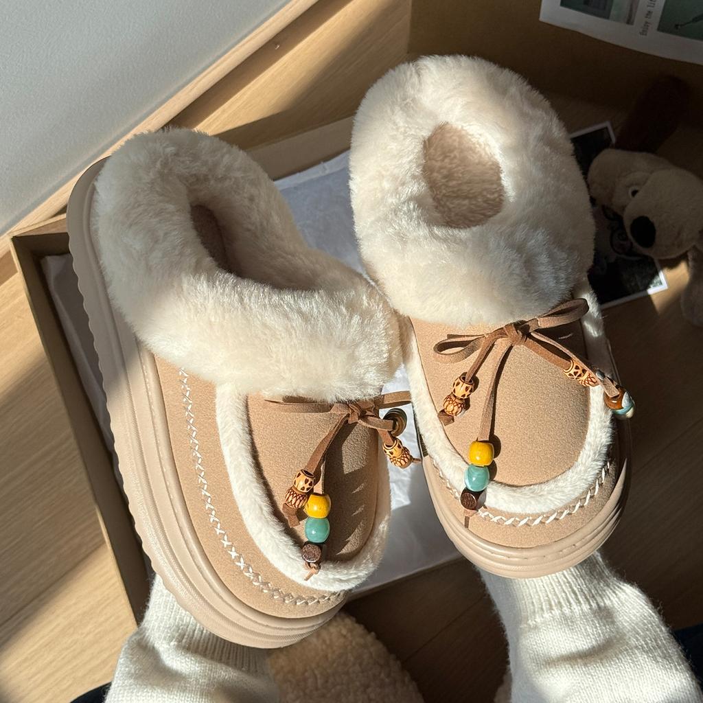 Cotton Slippers Autumn and Winter 2025 New Indoor Home Cute Non-slip Thick Bottom Plush Cotton Mop