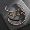 High Quality Titanium Steel Polished C Shape 6mm Open Bracelet Men's Fashion Punk Casual Cuff Bangles Couple Jewelry