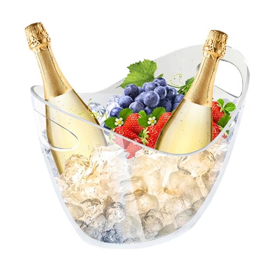 Cubo de Hielo en Forma de Lingote Gran Capacidad Doble Asa Refrigerador Portátil para Cerveza Champaña Vino Cubo de Hielo Resistente para Fiesta Camping Picnic Barra de Casa