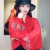 Breathable Flower Shawl Embroidered Seaside Vacation Cloak Sunscreen Scarf  Neck Decoration