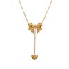 Bow Simple Personalized Necklace Women's Love Long Fringed Pendant Earrings Set
