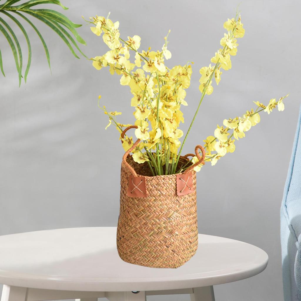 Flettet plantekurv blomsterpotte dekorasjon dekorativ oppbevaring for stue