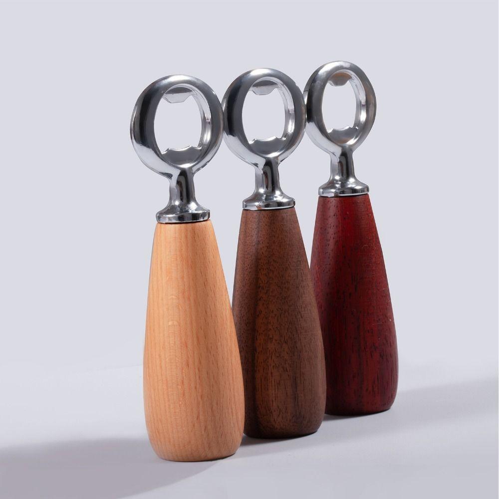 Stainless Steel Beer Bottle Opener Creative Wooden Bottle Opener Beer Can Opener Kitchen Tools