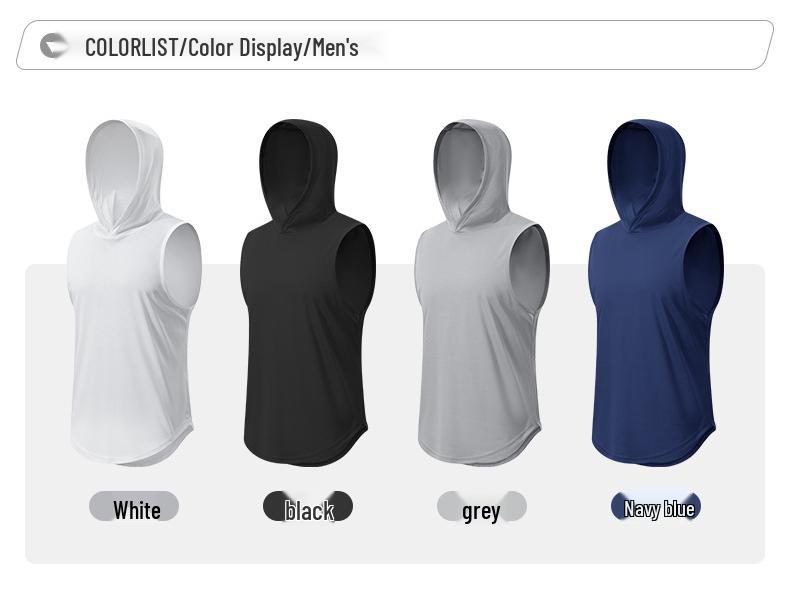 Men's Quick-Dry Hooded Sports Tank Top - Sleeveless Basketball Training Vest