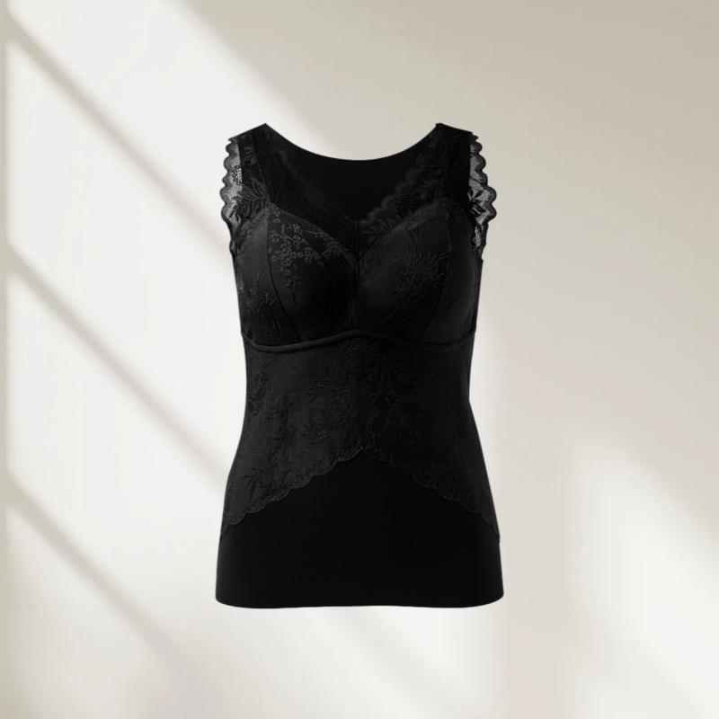

Lace Trim Padded Camisole with Beautiful Back Design for Women 2XL [125-145 lbs] чорний