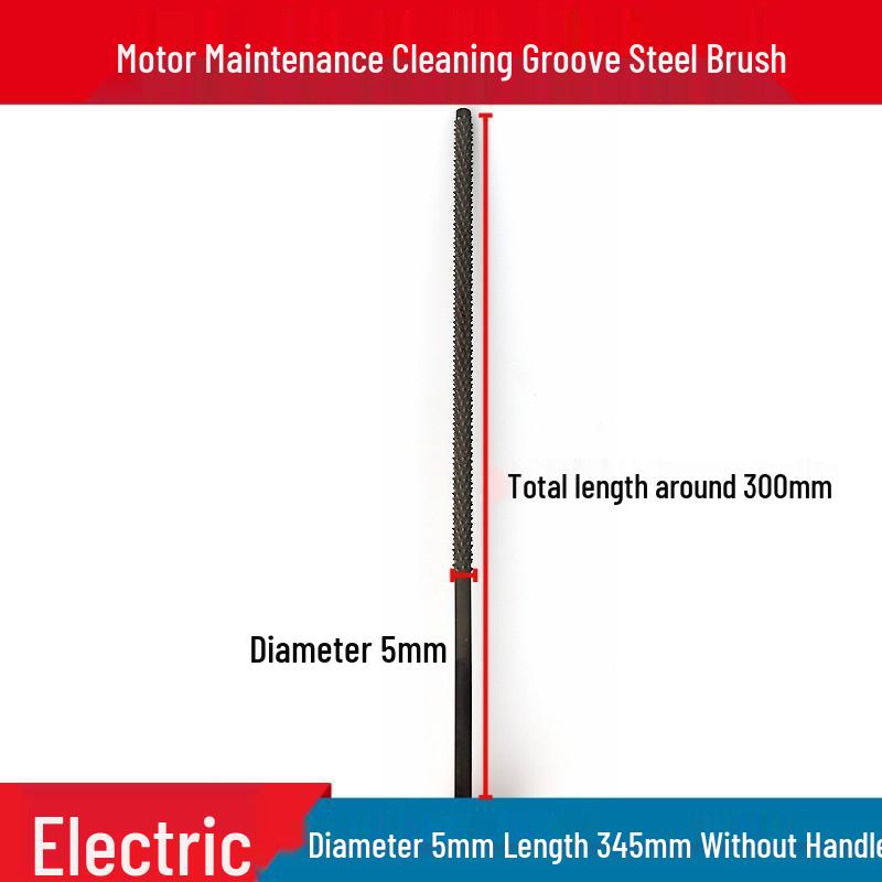 Non-Shedding Steel Brush for Motor and Pump Groove Cleaning, Rust Removal