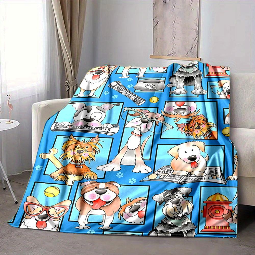1pc Dogs Pets Blanket, Lightweight Flannel Throw Blanket for Sofa, Bed, Travel, Camping, Living Room, Office, Couch013