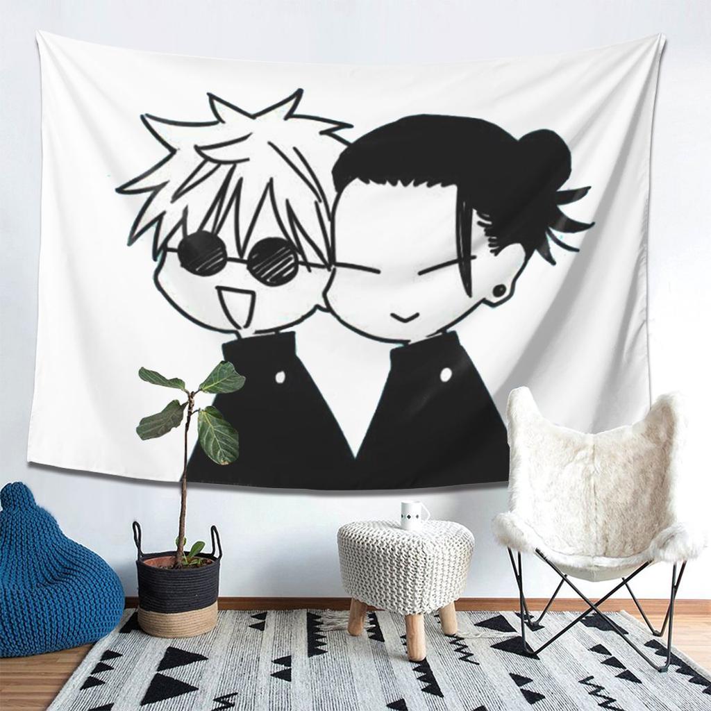Gojo Satoru And Geto Suguru Tapestry Decor Art Aesthetic Tapestries for Living Room Bedroom Home Wall Cloth Wall Hanging
