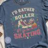 Disco Roller Shirt, Retro Skates Graphic In 100% Cotton