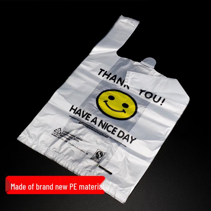 Hesdige Transparent Smile Face Plastic Vest Bags