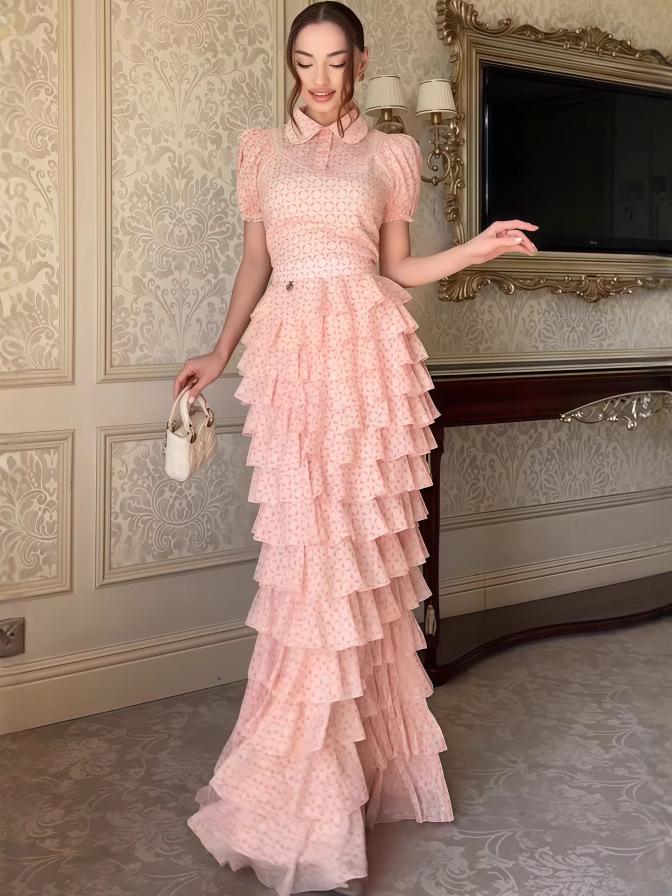 2025 Summer Pink French-Style Slimming Long Dress