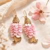 Bohemian Mediterranean Big Fish Earrings Shiny Shell Scale Statement Earrings for Women Daily Casual Wear