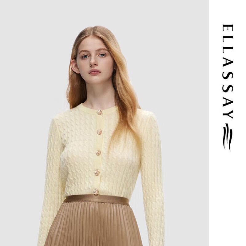 ELLASSAY Women's 99% Wool Knit Cardigan