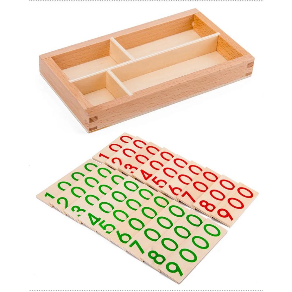 Drewniane Montessori dla dzieci Numery 1-9000 Karta edukacyjna Matematyka Pomoce dydaktyczne Przedszkolaki Wczesna edukacja Zabawki edukacyjne
