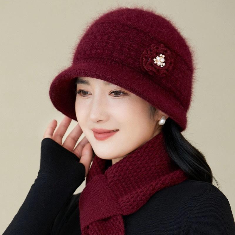 Hat Women's winter warm bucket hat Wool hat Basin hat