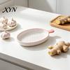 Ceramic Garlic Grater Plate for Food Prep, Multifunctional Ginger Grinder Bowl Mincer Dish, Non Slip Masher Cheese Nutmeg Grinding