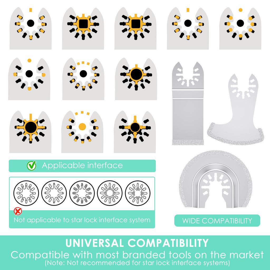 6/20Pcs Diamond Oscillating Tool Blade Versatile High Efficiency Cement Paste Removal Blade for Bathroom Renovation Tiling House