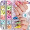 New manicure sequins 12-grid luminous ultra-thin 6-angle shallot luminous glitter sequins