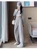Women's High-Waist Slimming Petite Banana Sweatpants - Narrow Leg, Draped Style for Spring & Autumn, 145cm Length