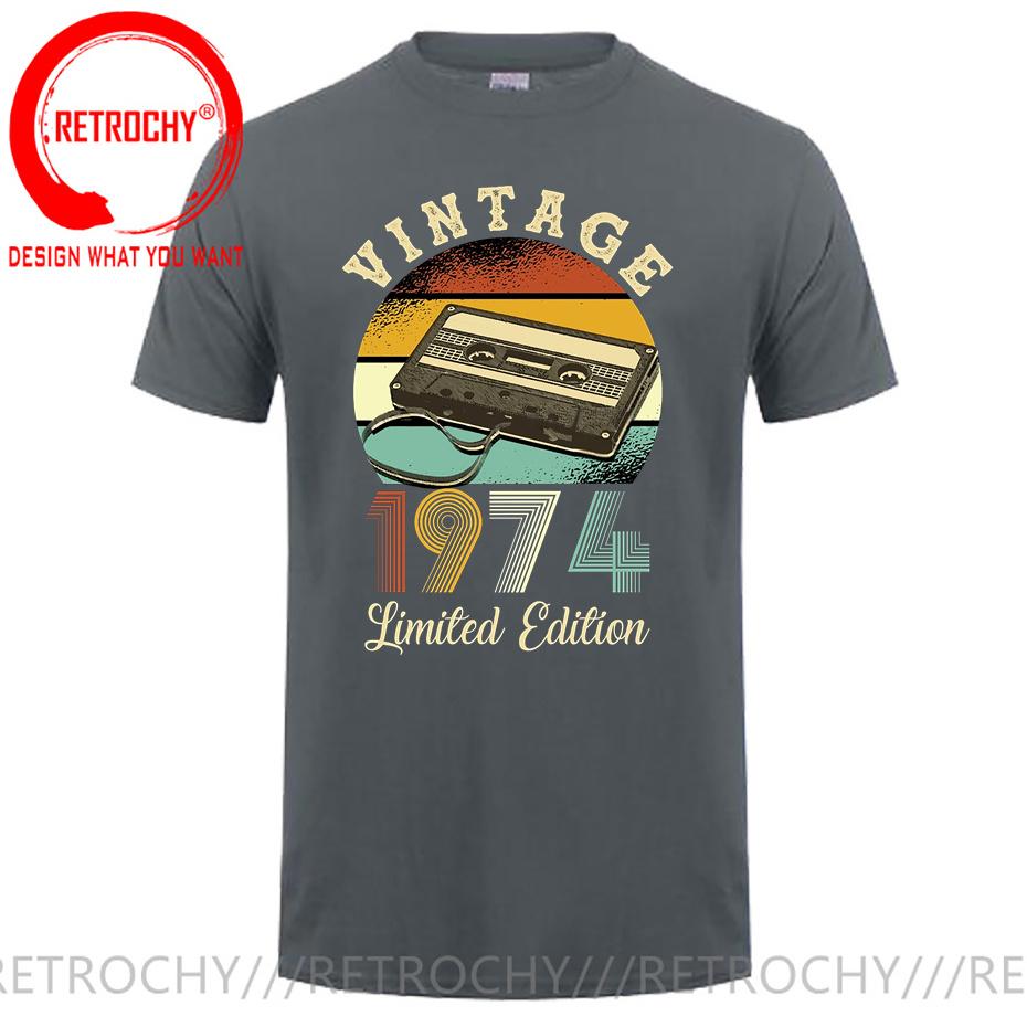 Retro Limited Edition Born In 1974 T Shirt Unisex Vintage 1974 Tshirt Cassette Tape Teeshirt Unisex Unisex Tshirt 70s Birthday Clothes
