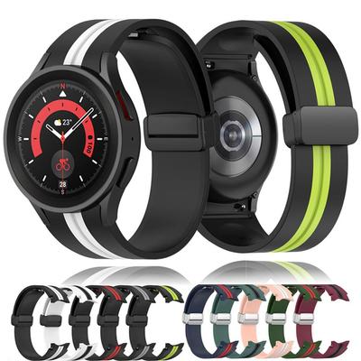 Original Silikonarmband für Samsung Galaxy Watch 7 6 5 4 44mm 40mm/5 pro 45mm Magnetisches Armband Uhr 6 Classic 43mm 47mm Armband