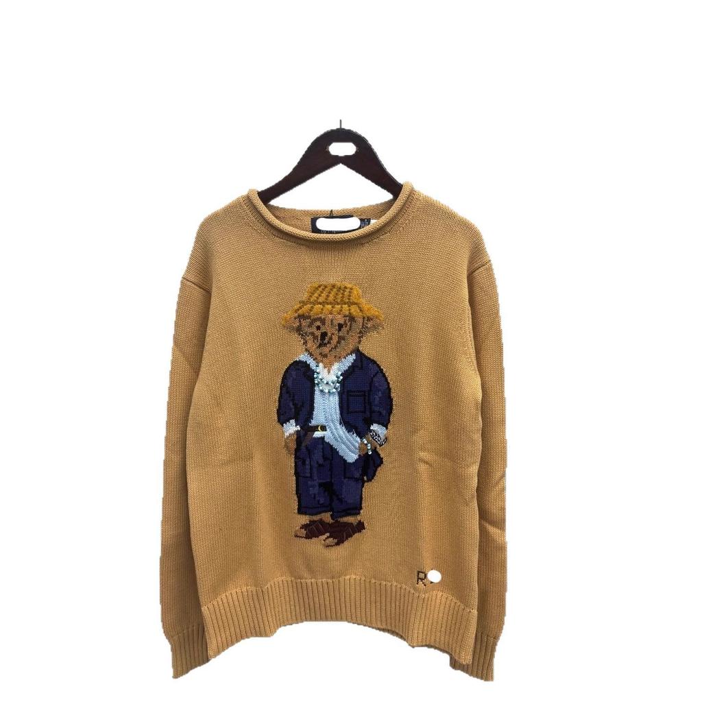 R-L Pure Cotton Heavy-Duty Bear Sweater for Women - 2025 Autumn/Winter Collection