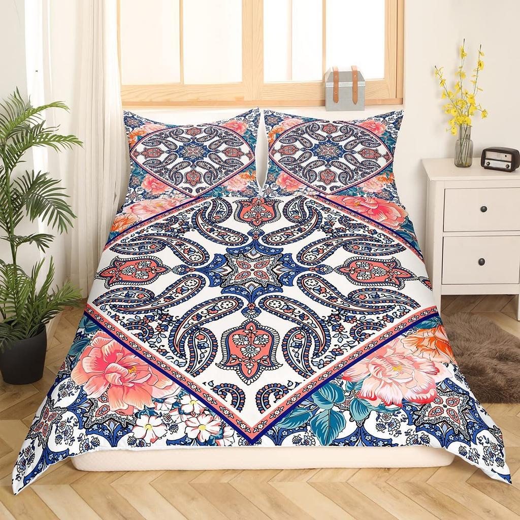 Bohemian Quilt Cover Bedding Retro Art Duvet Cover Three-Piece Set