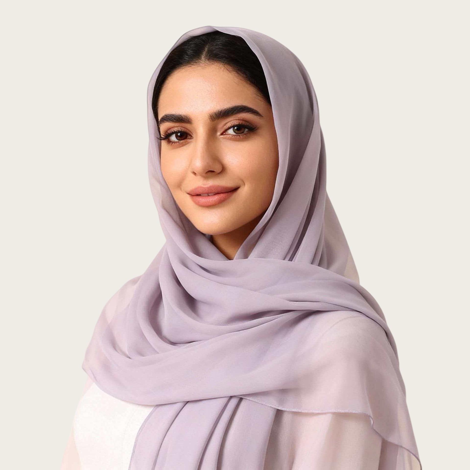 High-Quality Velvet Chiffon Scarf: Elegant Plain Color Malaysian Gauze 180