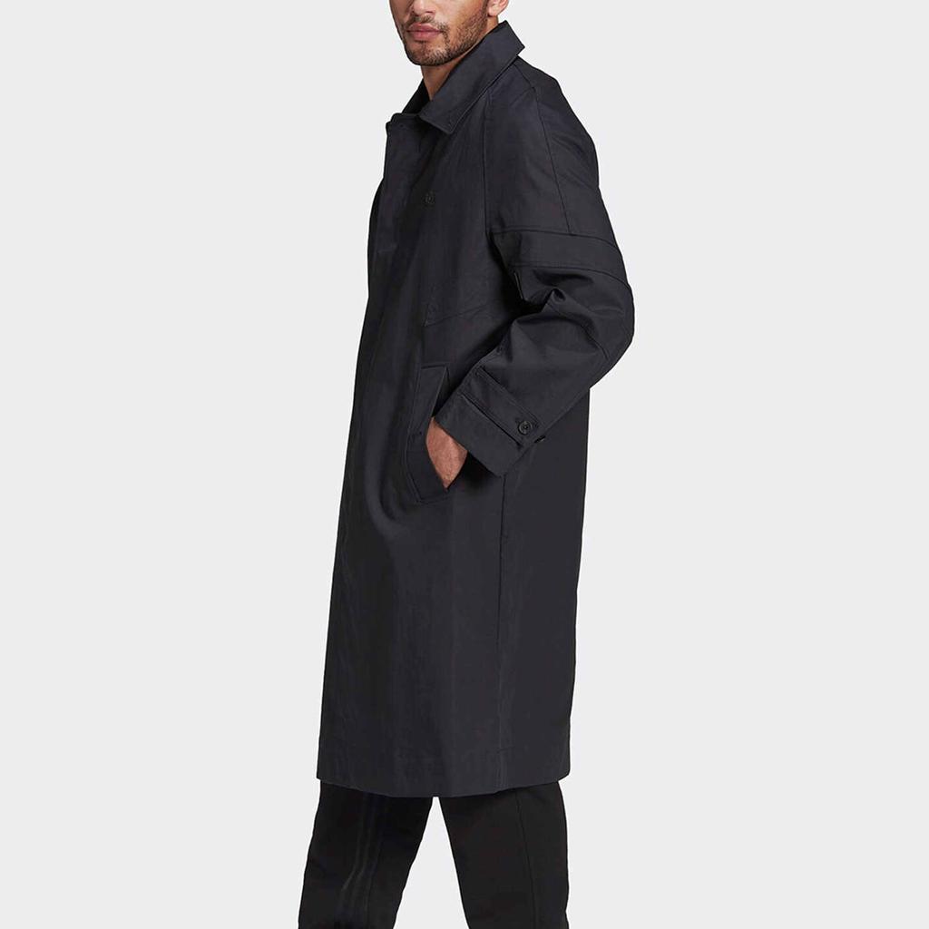 Adidas Blue Version Trench Coat Jacket Black Men Streetwear HD4791