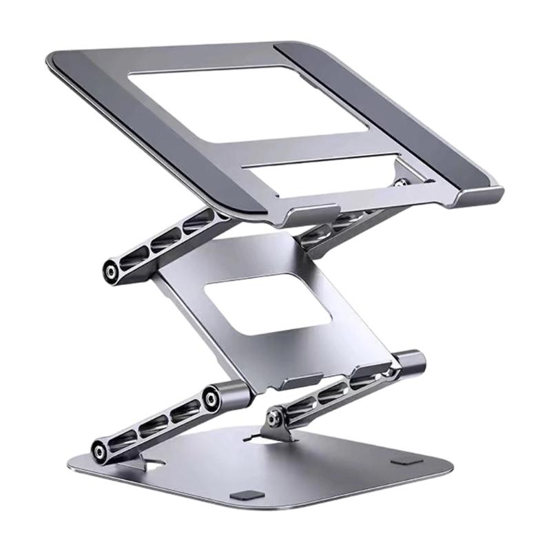 Foldable 3 Layer 4 Shaft Adjustable Laptop Stand Support Holder For 17.3inch Notebook Carbon Steel And Silicone
