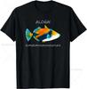 Aloha Humuhumunukunukuapua'a Hawaiian Reef Triggerfish T-Shirt 100% Cotton O-Neck Short Sleeve Summer Casual Mens T-shirt