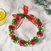 Bell Wreath Christmas Beaded Bell Wreath with Bow Small Jingle Bell Garland Ornament for Christmas Home Tree Decor