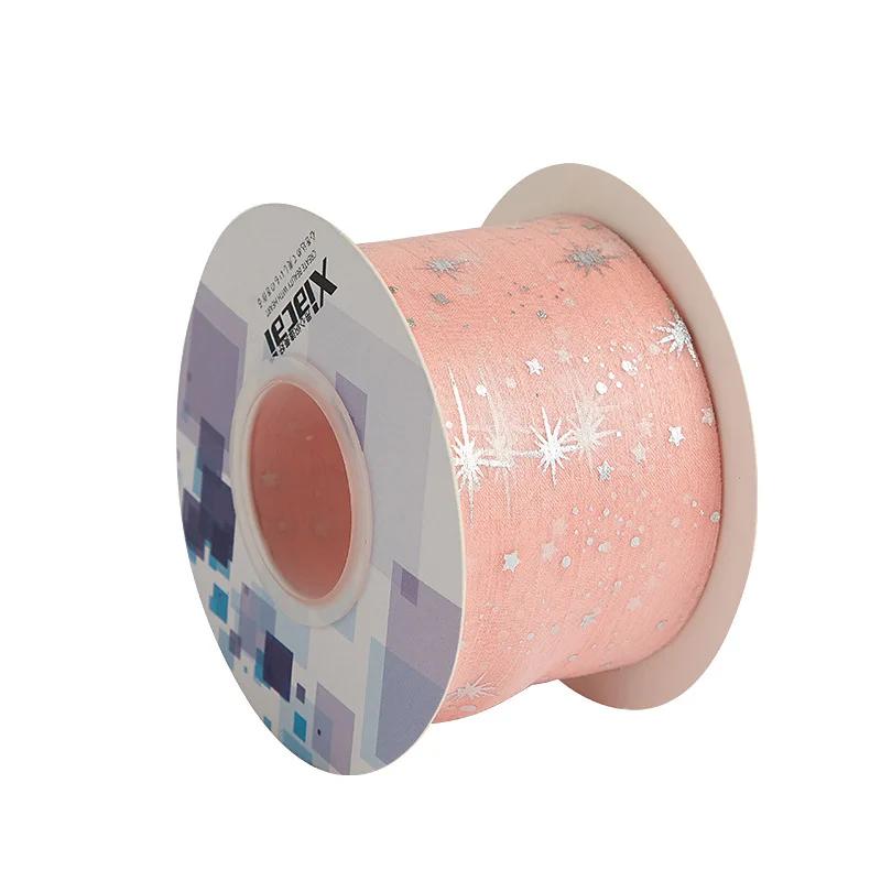 Hochwertiges Garn Weben Haaraccessoires Kleidung Blume Verpackungszubehör Schleife Sternenhimmel Plissiertes Band