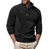 Men's Long Sleeved Zipper Stand Up Collar Sweatshirt Men's Collar Imitation Leather Thread Pullover Top