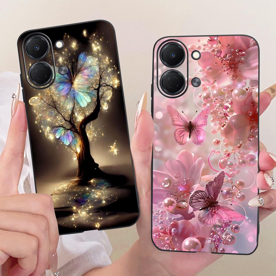 For Tecno Spark Go 3 Case KN3 Luxury Butterfly Painted Cover Soft TPU Phone Case For Tecno Spark Go 3 SparkGo3 Back Cover Fundas