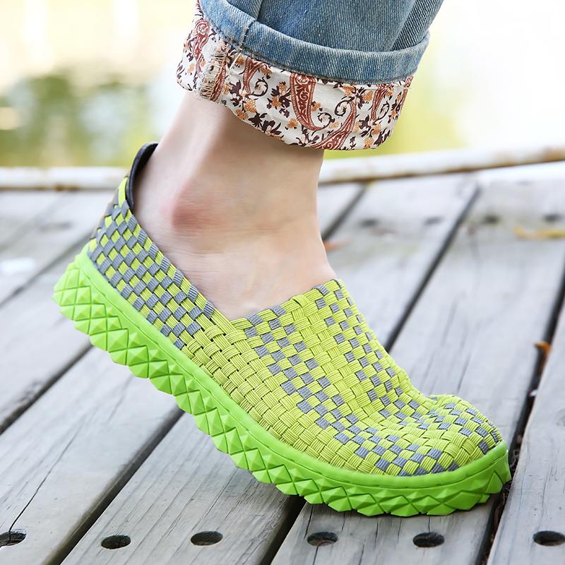Summer Men Braid Beach Shoes Women Casual Weave Slip On Outdoor Flats Tennis Sneakers for Couples