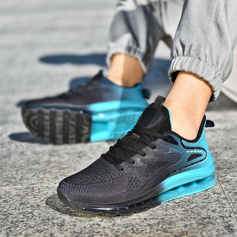 Men's Size 47-48 Fly Knit Breathable Running Shoes - Shock Absorption Sports Sneakers for Middle School Entrance Exam