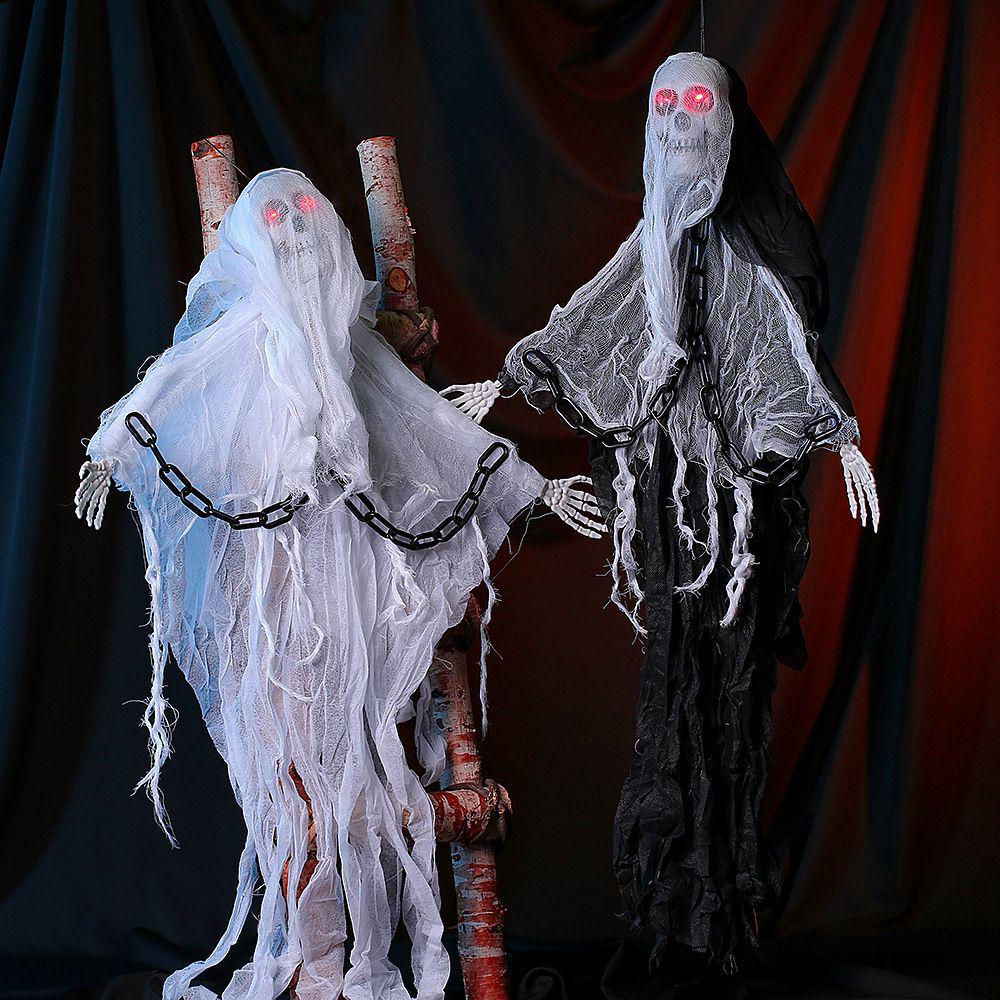 Halloween Hanging Skeleton Ghost Gauze Ornament for Outdoor Decoration