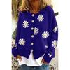 Women S Long Sleeve Knit Cardigan Floral Embroidered Loose Fit Daily Urban Wear