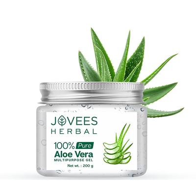 Herbal 100% Pure Aloe Vera Gel 200gm Pack for Face Hair Hydration Soothing Anti-Aging Skin Care