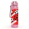 1PC Soccer Ball Stripe Pattern 750ml Color Plastic Sports Water Bottle Leakproof Flip Straw Lid Suitable for Sports Office Home Use