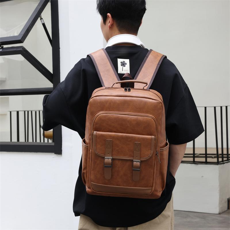 Schoolbag New Men's Waterproof Large Capacity Computer Bag Commuter Travel Multifunctional Stylish Simple College Student School Bag