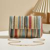 Color Striped Woven Hanging Bell Decoration Small Square Bag Women's New Chain Single Shoulder Crossbody Armpit