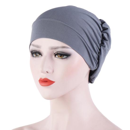 Women Small Solid Color Soft Knotted Night Sleep Beanie Bonnet Chemo Hat Cover
